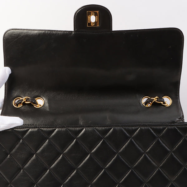 Chanel Around 1997 Made Classic Flap Chain Bag Jumbo Black
