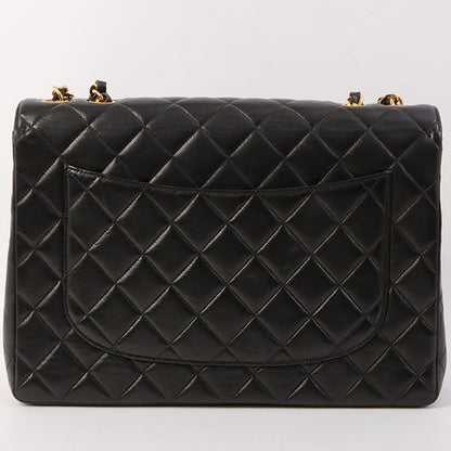 Chanel Around 1997 Made Classic Flap Chain Bag Jumbo Black