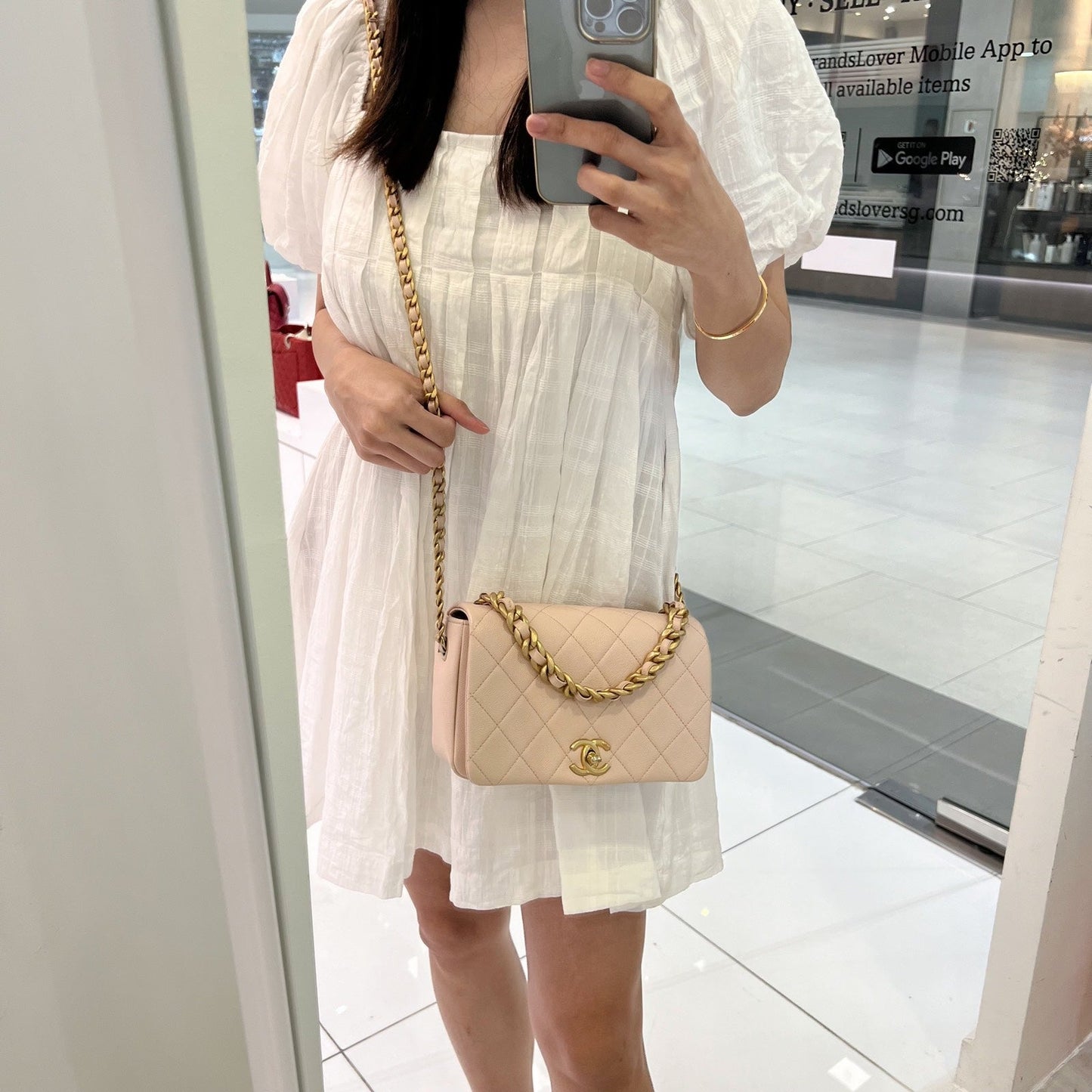 Chanel 20B Flap in Light Pink Caviar and AGHW (Model: AS1977)