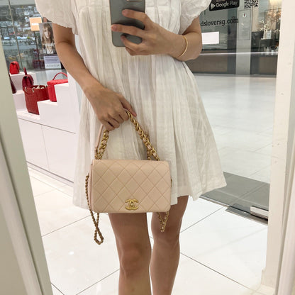 Chanel 20B Flap in Light Pink Caviar and AGHW (Model: AS1977)