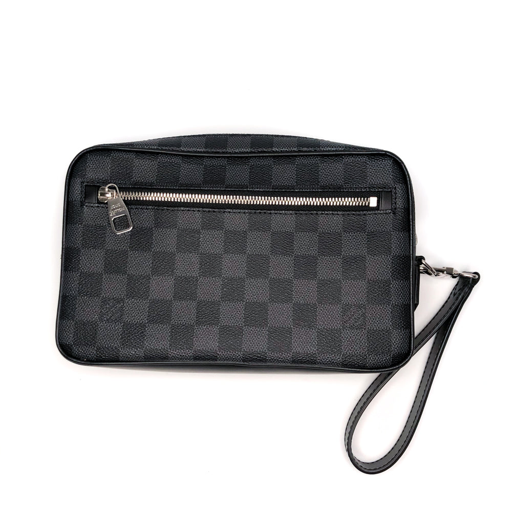 Louis-Vuitton Kasai Clutch Damier Graphite Leather Men's