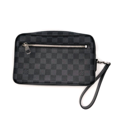 Louis-Vuitton Kasai Clutch Damier Graphite Leather Men's