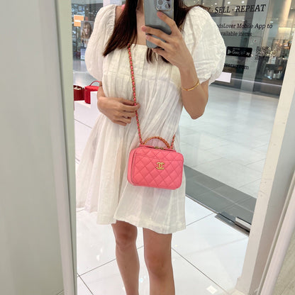 Chanel "Pick Me Up" Vanity Case in Pink Caviar and AGHW