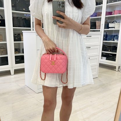 Chanel "Pick Me Up" Vanity Case in Pink Caviar and AGHW