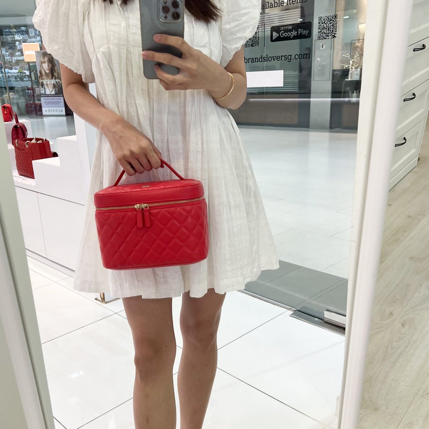 Chanel Top Handle Vanity Case in Raspberry Red Caviar LGHW