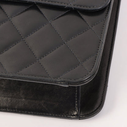 Chanel Around 2001 Made Straight Flap Turn-Lock Chain Bag Black