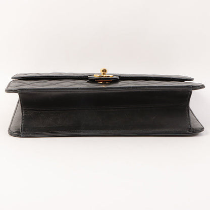 Chanel Around 2001 Made Straight Flap Turn-Lock Chain Bag Black