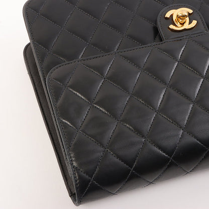Chanel Around 2001 Made Straight Flap Turn-Lock Chain Bag Black