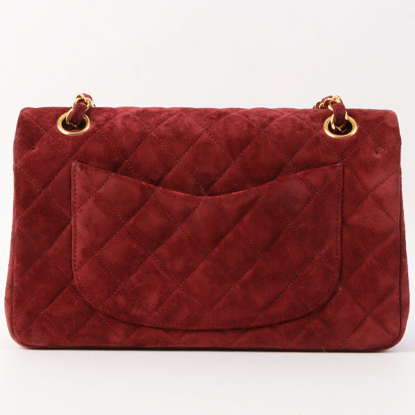 Chanel Around 1995 Made Suede Classic Flap Chain Bag 23Cm Red