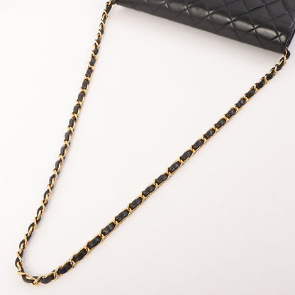 Chanel Around 2001 Made Straight Flap Turn-Lock Chain Bag Black