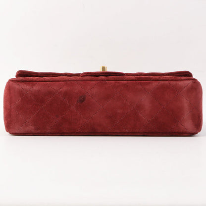 Chanel Around 1995 Made Suede Classic Flap Chain Bag 23Cm Red