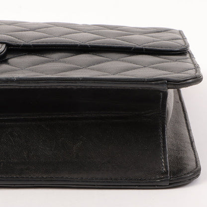 Chanel Around 2001 Made Straight Flap Turn-Lock Chain Bag Black