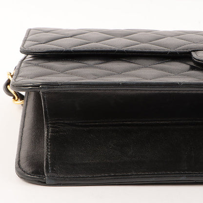 Chanel Around 2001 Made Straight Flap Turn-Lock Chain Bag Black