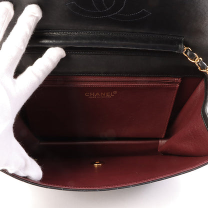 Chanel Around 2001 Made Straight Flap Turn-Lock Chain Bag Black