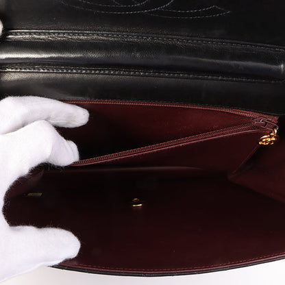 Chanel Around 2001 Made Straight Flap Turn-Lock Chain Bag Black