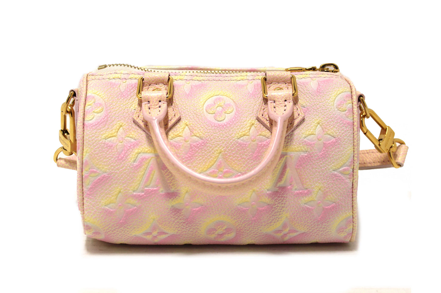 Louis Vuitton Pink Summer Stardust Monogram Empreinte Leather Nano Speedy Bag