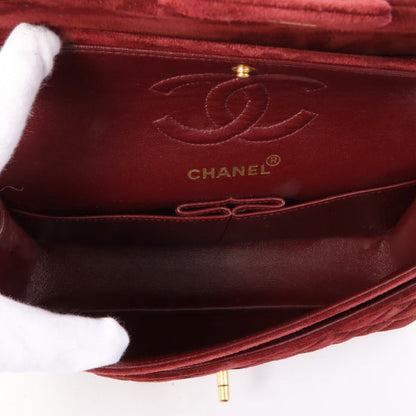 Chanel Around 1995 Made Suede Classic Flap Chain Bag 23Cm Red