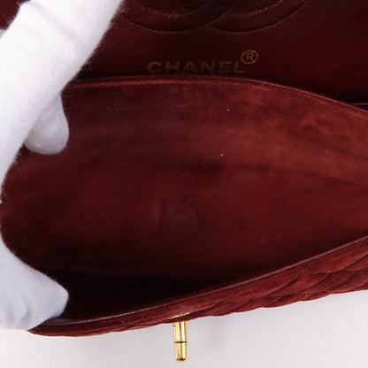 Chanel Around 1995 Made Suede Classic Flap Chain Bag 23Cm Red