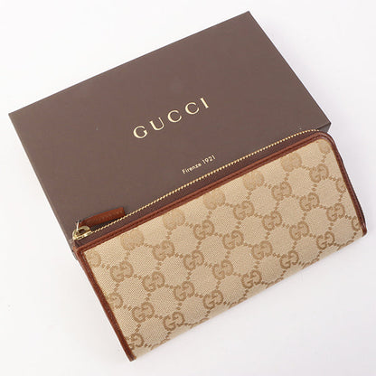 Gucci Gg Pattern Long Wallet Brown/Beige