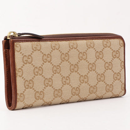 Gucci Gg Pattern Long Wallet Brown/Beige