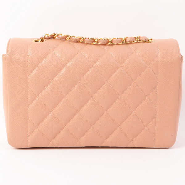 Chanel Around 1995 Made Caviar Skin Diana Flap Chain Bag 25Cm Baby Pink