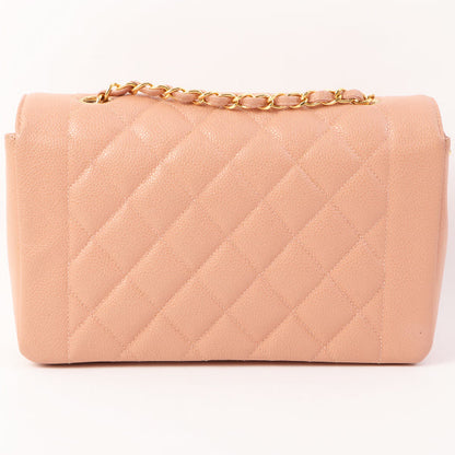 Chanel Around 1995 Made Caviar Skin Diana Flap Chain Bag 25Cm Baby Pink