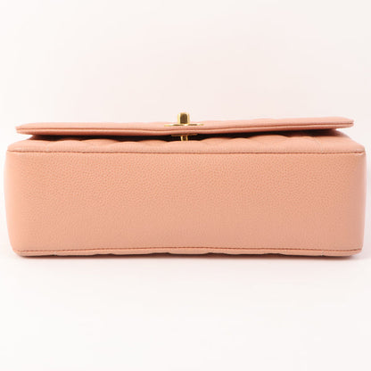 Chanel Around 1995 Made Caviar Skin Diana Flap Chain Bag 25Cm Baby Pink