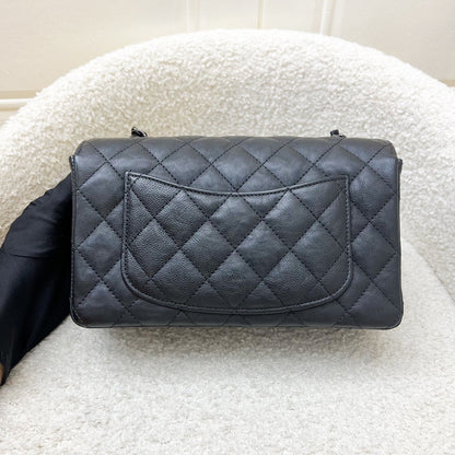 Chanel So Black Classic Mini Rectangular Flap in Black Distressed Calfskin and Black HW (Model: A69900)