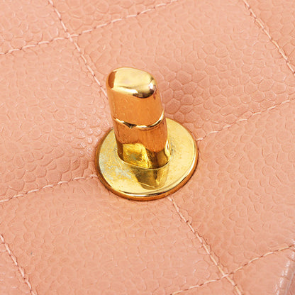 Chanel Around 1995 Made Caviar Skin Diana Flap Chain Bag 25Cm Baby Pink