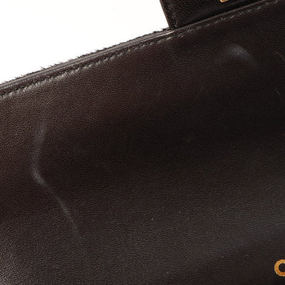 Chanel Around 2000 Made Unborn Calf Turn-Lock Logo Chain Bag Black