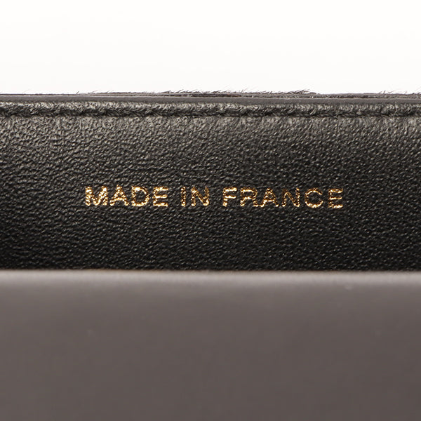 Chanel Around 2000 Made Unborn Calf Turn-Lock Logo Chain Bag Black