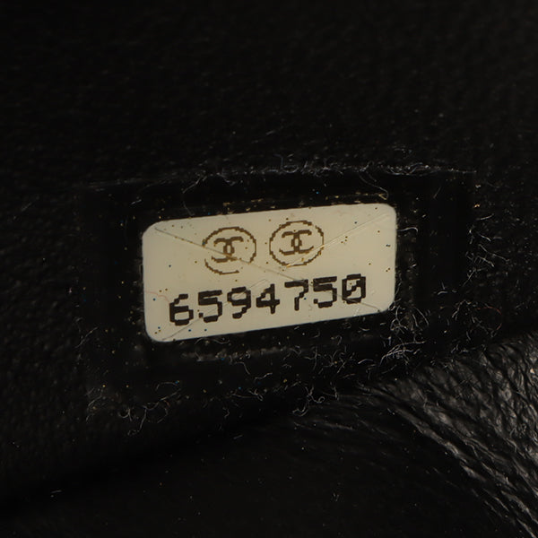 Chanel Around 2000 Made Unborn Calf Turn-Lock Logo Chain Bag Black