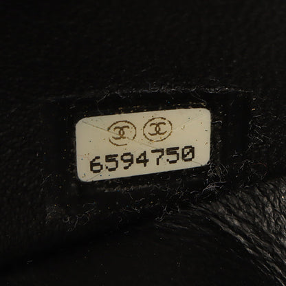 Chanel Around 2000 Made Unborn Calf Turn-Lock Logo Chain Bag Black