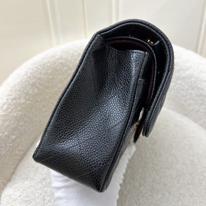Chanel Small Classic Flap CF in Black Caviar and GHW (Model: A01113)