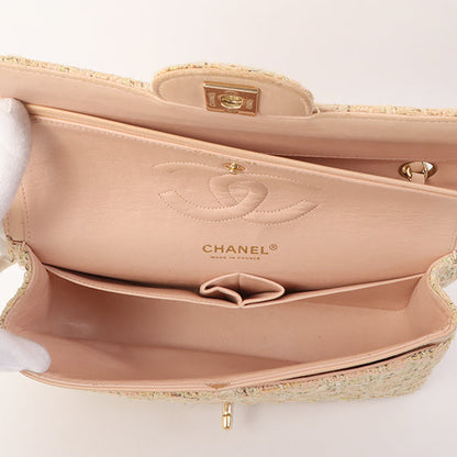 Chanel Around 2006 Made Tweed Classic Flap Chain Bag 25Cm Salmon Pink/Multi