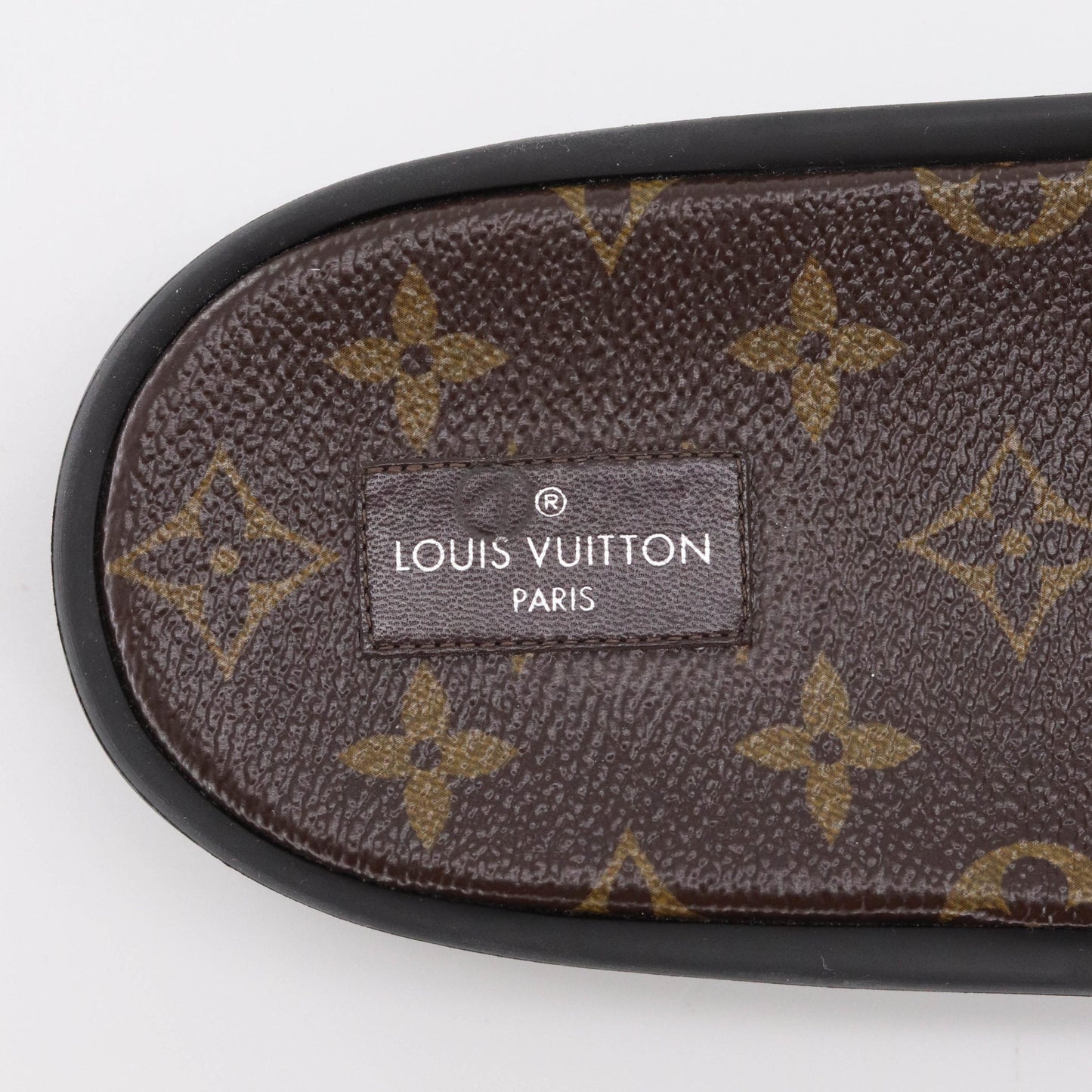 Louis-Vuitton Women's Gold and Canvas Slides