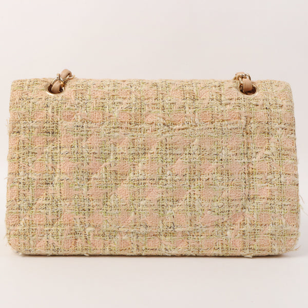 Chanel Around 2006 Made Tweed Classic Flap Chain Bag 25Cm Salmon Pink/Multi