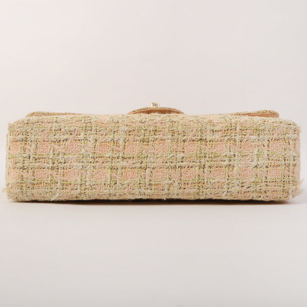 Chanel Around 2006 Made Tweed Classic Flap Chain Bag 25Cm Salmon Pink/Multi