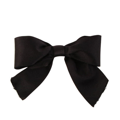 CHANEL Satin Ribbon Hair Clip Black