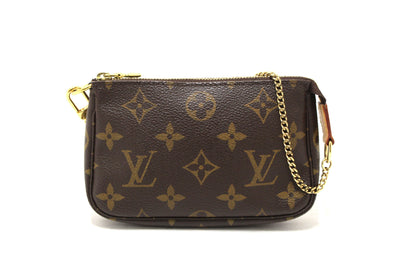 Louis Vuitton Classic Monogram Canvas Mini Pochette Clutch Bag