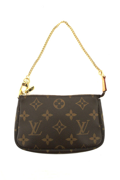 Louis Vuitton Classic Monogram Canvas Mini Pochette Clutch Bag
