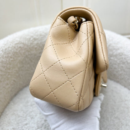 Chanel Classic Mini Rectangular Flap in 22C Beige Lambskin and LGHW (Model: A69900)