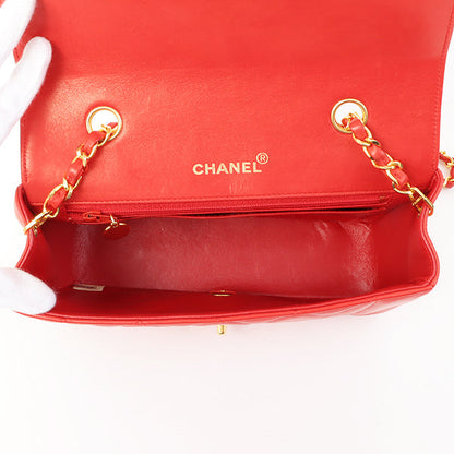 Chanel Around 1992 Made Diana Flap Chain Bag 23Cm Red