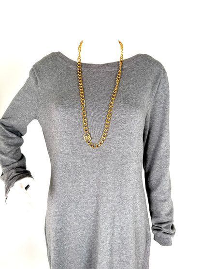 Vintage CHANEL Turn lock Gold Chain Link CC Waist Belt Necklace