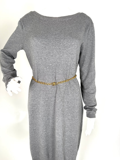 Vintage CHANEL Turn lock Gold Chain Link CC Waist Belt Necklace