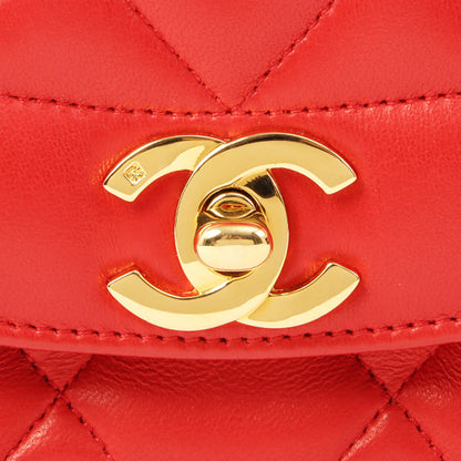 Chanel Around 1992 Made Diana Flap Chain Bag 23Cm Red
