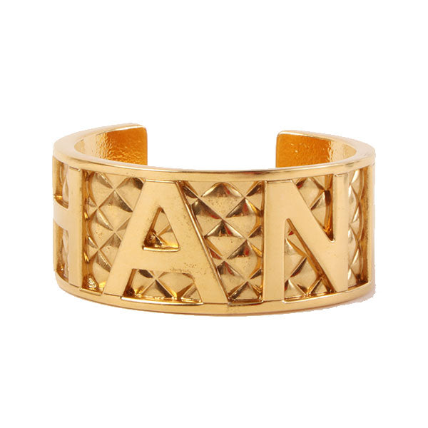 CHANEL 1997 Made Matelasse Stitch Logo Bangle