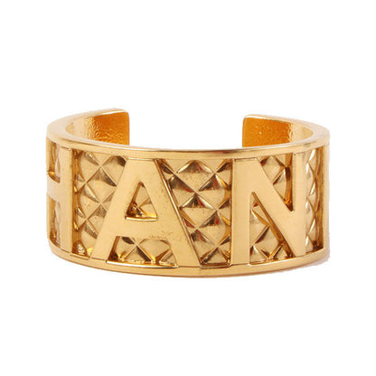 CHANEL 1997 Made Matelasse Stitch Logo Bangle
