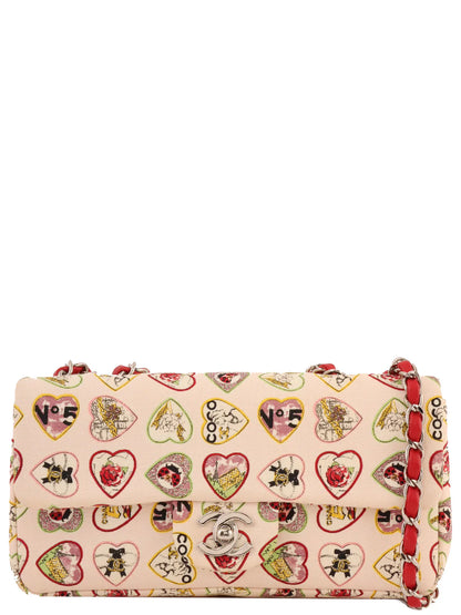 Chanel Around  Made Valentine Icon Pattern Turn-Lock Chain Bag Baby Pink/Multi