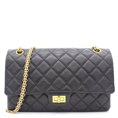 Black Quilted Crinkled Leather 226 Classic Reissue 2.55 Flap Bag